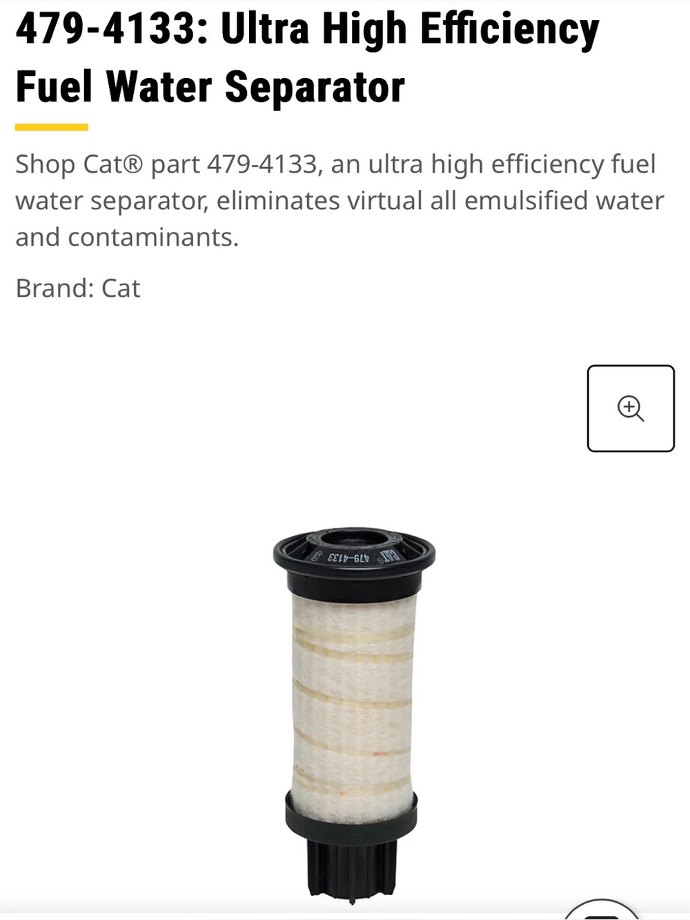 CAT 479-4133 OEM Fuel/Water Separator Filter NIB Caterpillar Heavy Equipment